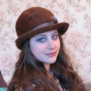 Vintage brown hat, made in Italy